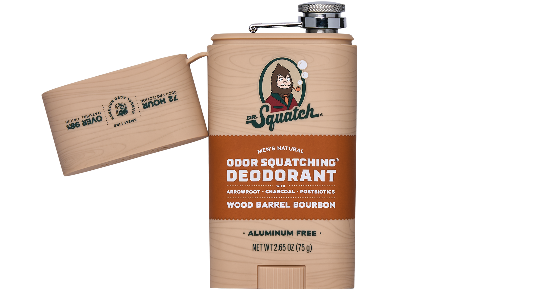 Wood Barrel Bourbon Deo Flask J9