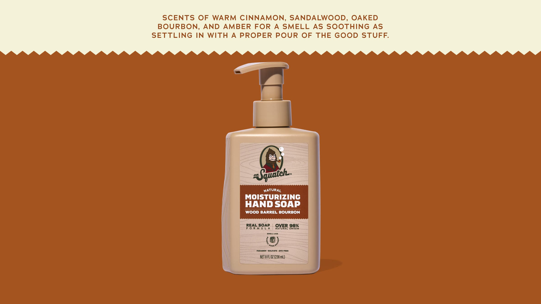 Wood Barrel Bourbon Hand Soap H2
