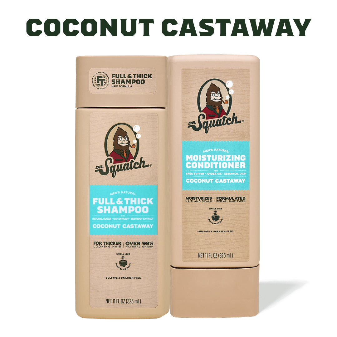 Hair Care Kit + Free Scalp Scrubber | Full & Thick Shampoo | Moisturizing Conditioner | Natural Products for Men F1