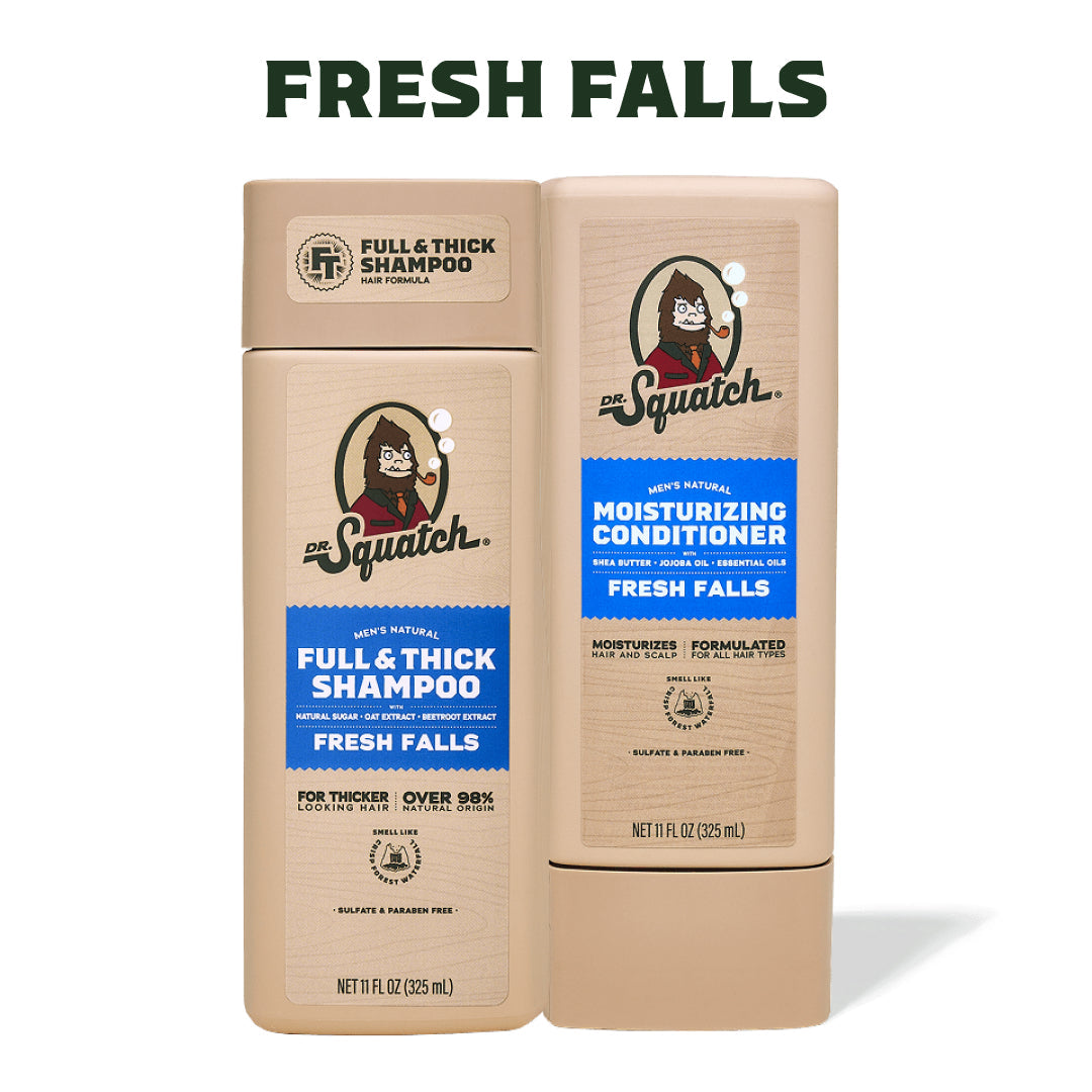 Hair Care Kit + Free Scalp Scrubber | Full & Thick Shampoo | Moisturizing Conditioner | Natural Products for Men F1