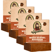 4-Pack Wood Barrel Bourbon Natural Bar Soap T4